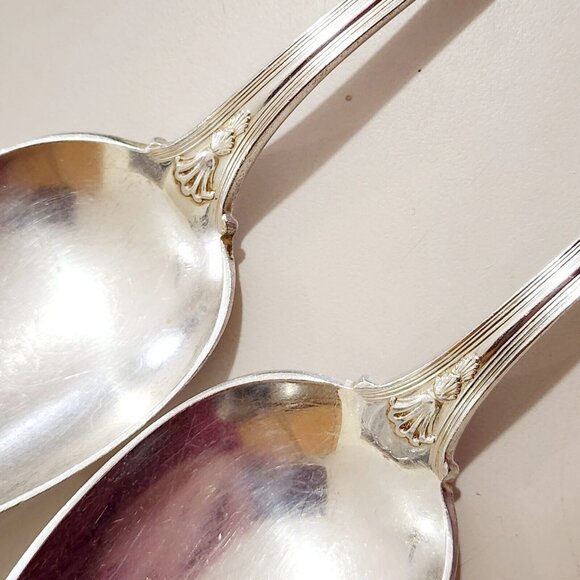 Priscilla 1900 by 1847 Rogers Bros Silverplate Serving Spoons 8.25" set of 2 - Picture 6 of 10